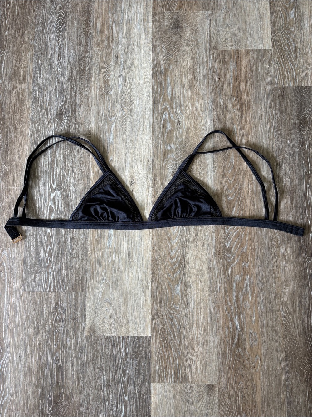 Victoria's Secret Black Satin Triangle Bikini Top